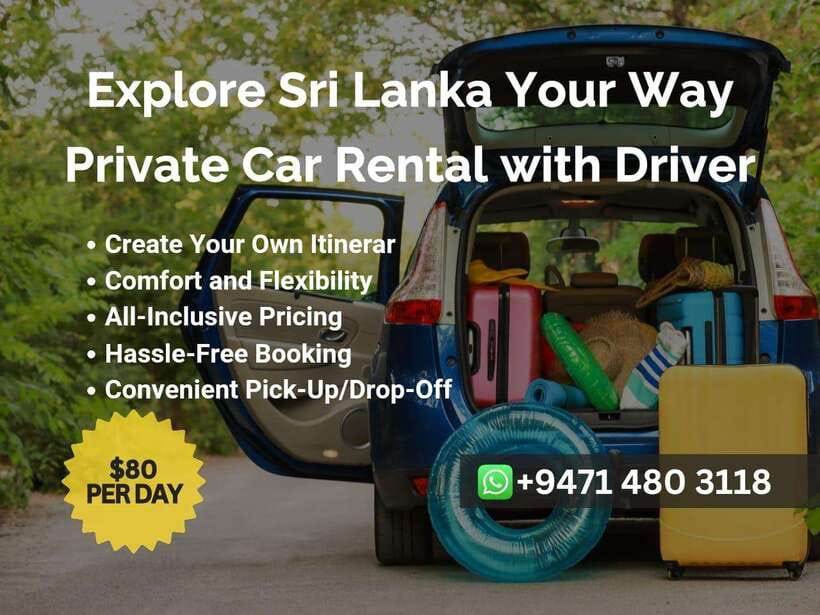 Sri Lanka Car Rental with Driver - 3 Days Minimum, 180km/Day - Key points to know before booking