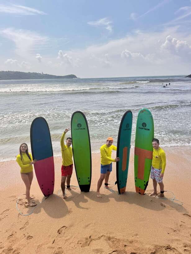 Surf School in Unawatuna, Galle - Board, rash vest, shower, and sun lounger