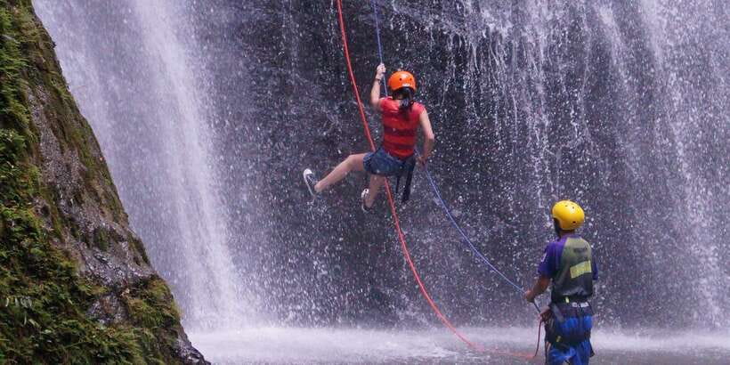 Thrills of Kitulgala - Reaching the waterfall above the tea plantation