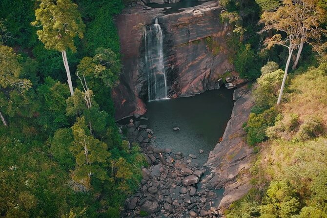 Tour to the Hidden Waterfalls around Kandy (Knuckles Range) - Jodu Ella: twin falls viewed from a distance