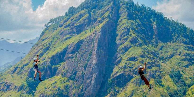 Zip Lining in Ella - Arriving above Ella’s tea estates