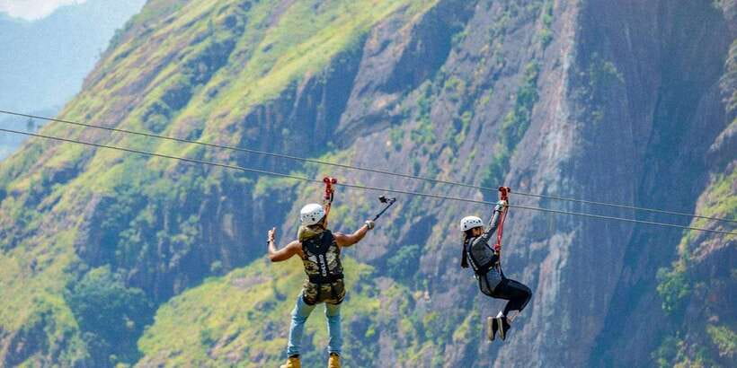 Zip Lining in Ella - The launch and the short, fast ride